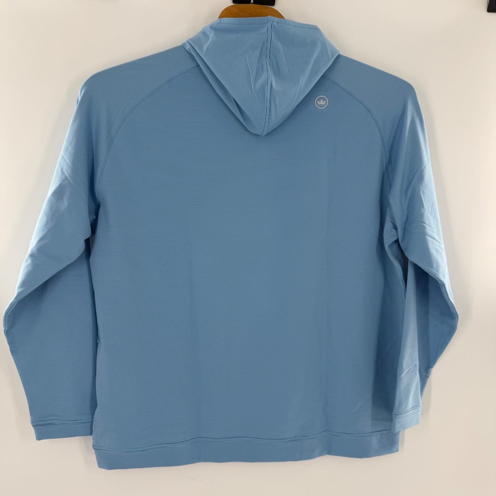 Peter Millar Crown Sport Mens XXL Etide Blue Stripe Performance Hoodie MF23EK45B - Picture 10 of 13